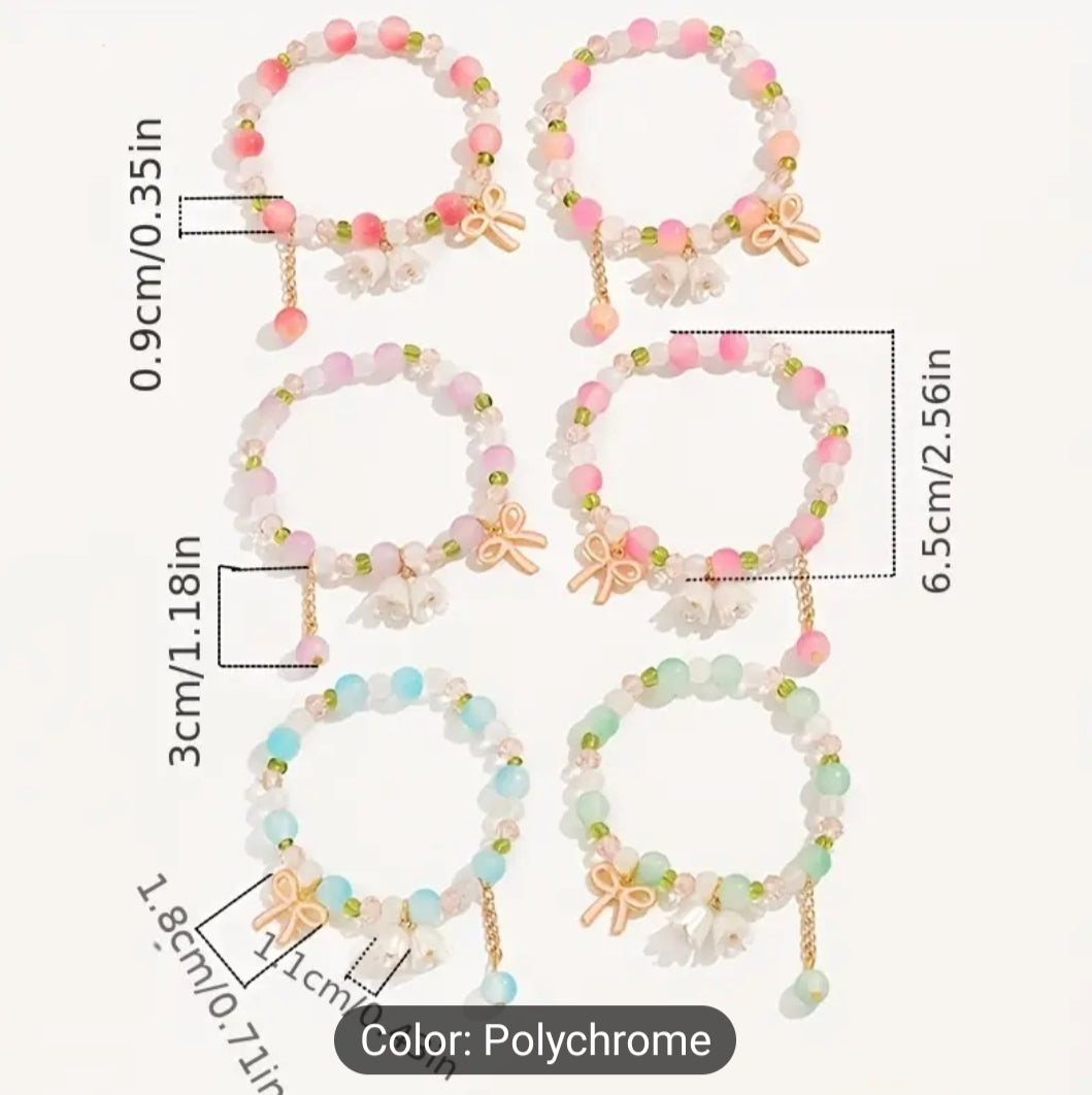 6pcs Cute & Colorful Beaded Bracelets