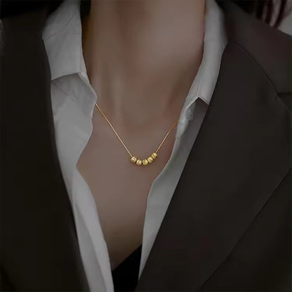 Fashion Jewelry Stainless Steel Gold Necklace Women High Quality 18K Gold Bead Ball Necklace