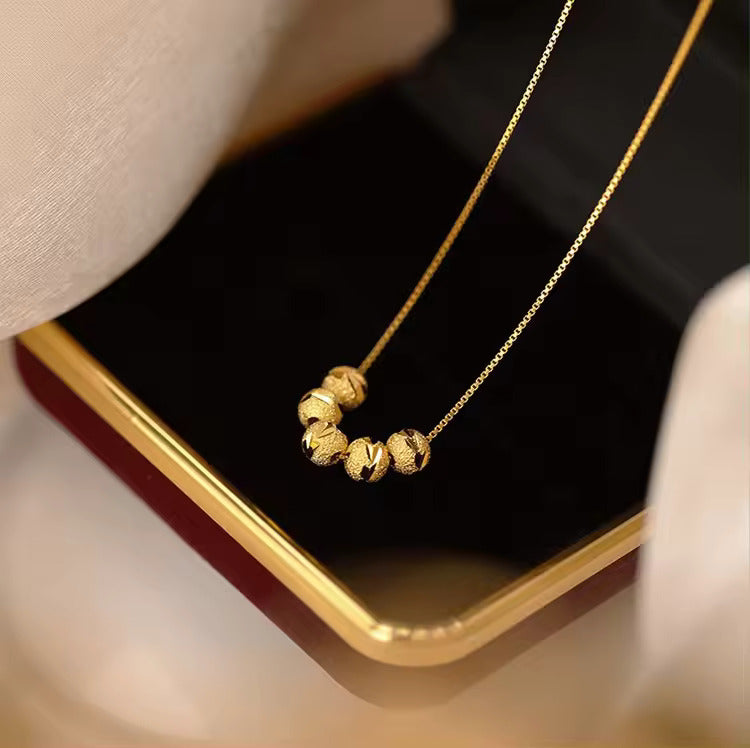 Fashion Jewelry Stainless Steel Gold Necklace Women High Quality 18K Gold Bead Ball Necklace