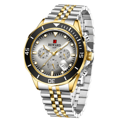 REWARD 81064 New Fashion Men's Watches Full Steel Waterproof Top Brand Quartz Men Watch