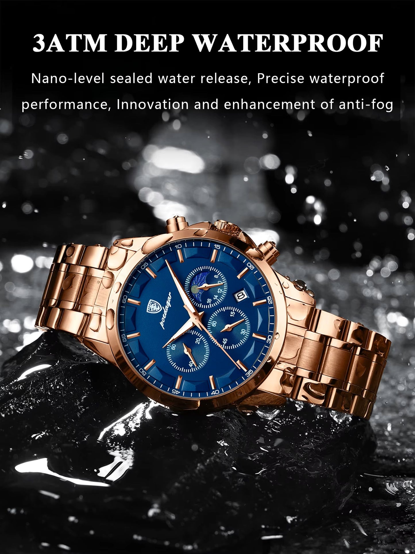 POEDAGAR New 928 Luxury and High Quality Waterproof Stainless Steel Watch for Men's