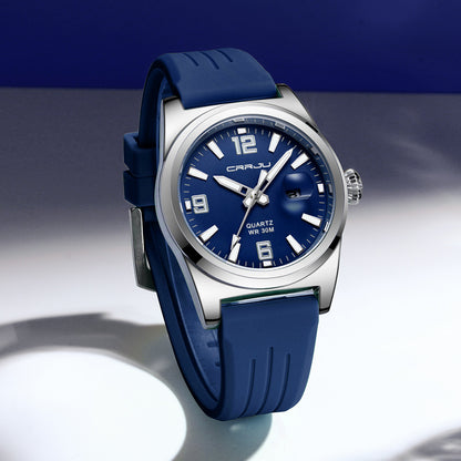 CRRJU Kajun 5027 Men's Women's Waterproof Quartz Movement Dial Alloy Silicone