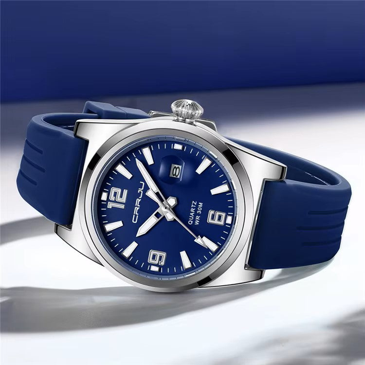 CRRJU Kajun 5027 Men's Women's Waterproof Quartz Movement Dial Alloy Silicone