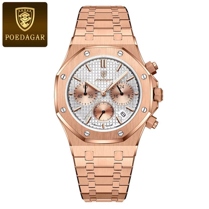 Poedagar P-926 Luxury Quartz Watch Hangzhou Pointer Stainless Steel & Alloy Case Roman Watch For Men's