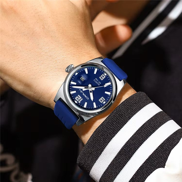 CRRJU Kajun 5027 Men's Women's Waterproof Quartz Movement Dial Alloy Silicone