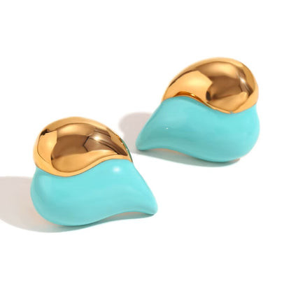 Dream show Summer 2025 Y2K Jewelry Colorful Enamel Heart Jewelry Gold Plated Earrings Stainless Steel Gift Ideas