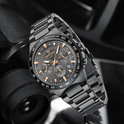 REWARD RD81967M 81967 Japan Quartz Mens Quality Water Resistant Watches Luminous Luxury Business Stainless Steel Back Case Watch