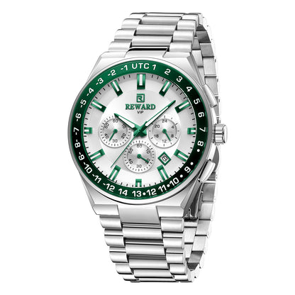 REWARD 813150 Elegant Men's Quartz Watch Steel Strap Waterproof Multifunction Business  Watch For Men's