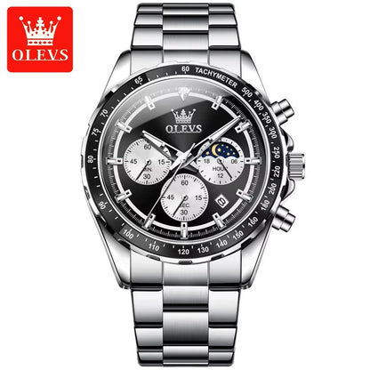 OLEVS 2945 Luxury & Hight Quality Quartz Calendar Waterproof Stainless Steel Watch For Men's