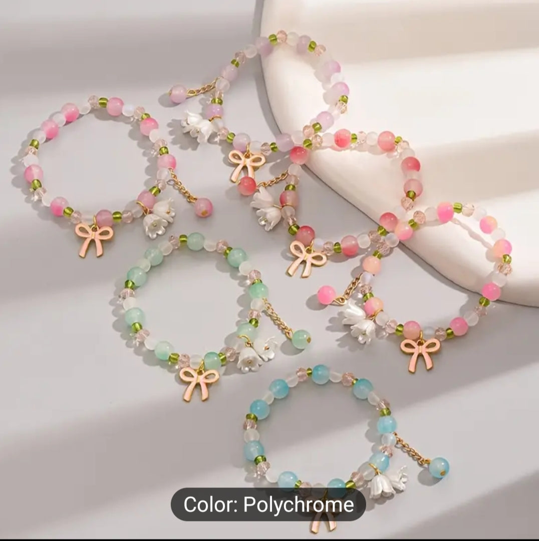 6pcs Cute & Colorful Beaded Bracelets
