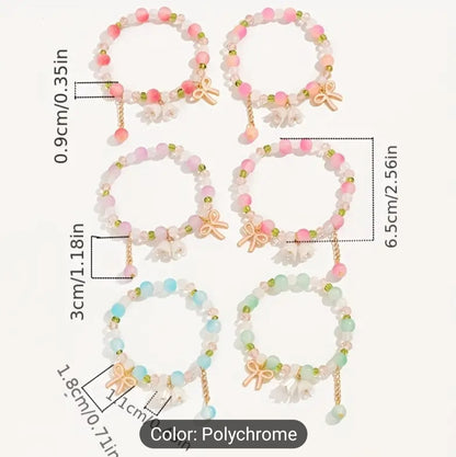 6pcs Cute & Colorful Beaded Bracelets