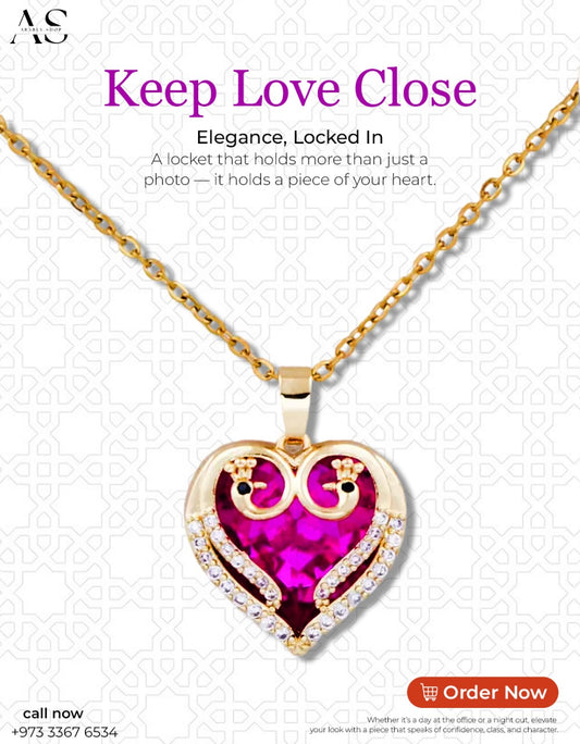 Fashion Luxury Brass Copper Elegant Shining Love Heart Colorful Zircon Crystal Pendant Necklace for Women