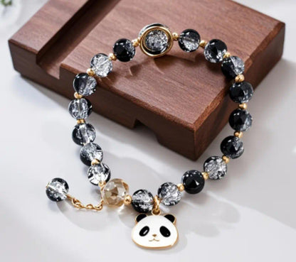 Blue, Clear, Crystal, and Pink, and Read, Black, Bracelet with Butterfly Charm