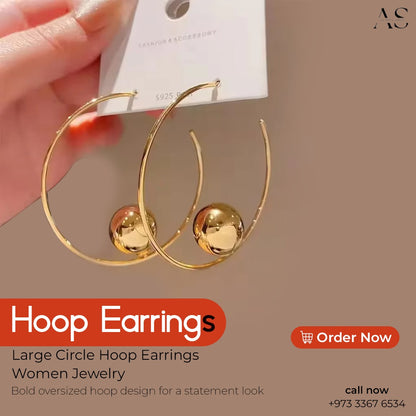 Exaggerated Large Circle Hoop Earrings Women Jewelry